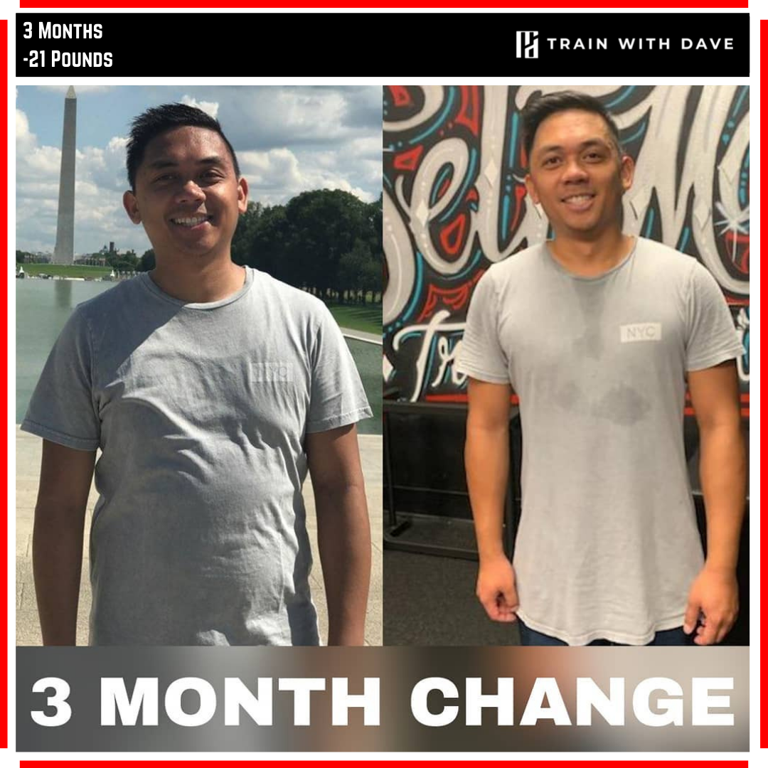 Alvin before and after — 21 pounds lost over 3 months