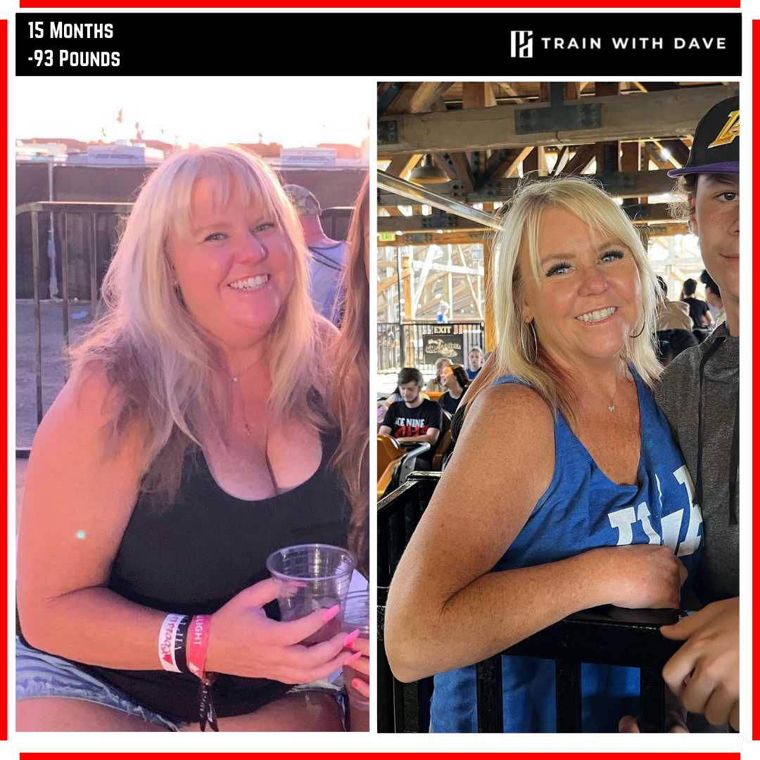 Amanda Godett before and after — 93 pounds lost over 15 months