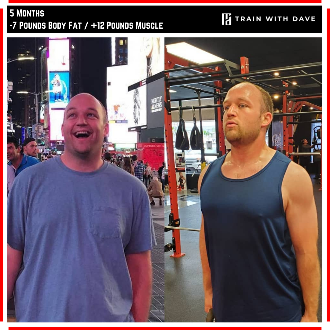 Arlen Beck before and after — 7 pounds of fat lost and 12 pounds muscle gained in 5 months