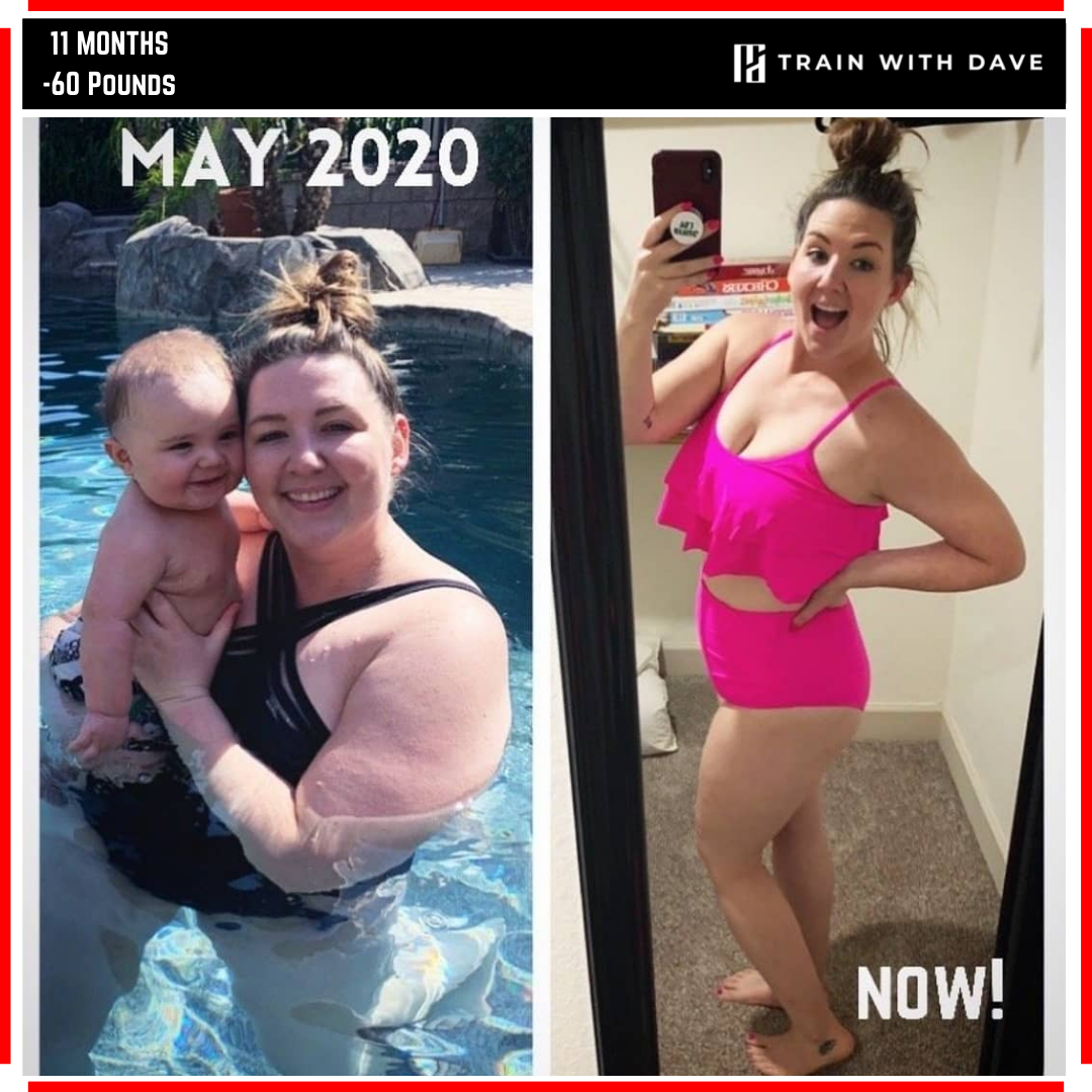 Dana S. before and after — 60 pounds lost over 11 months