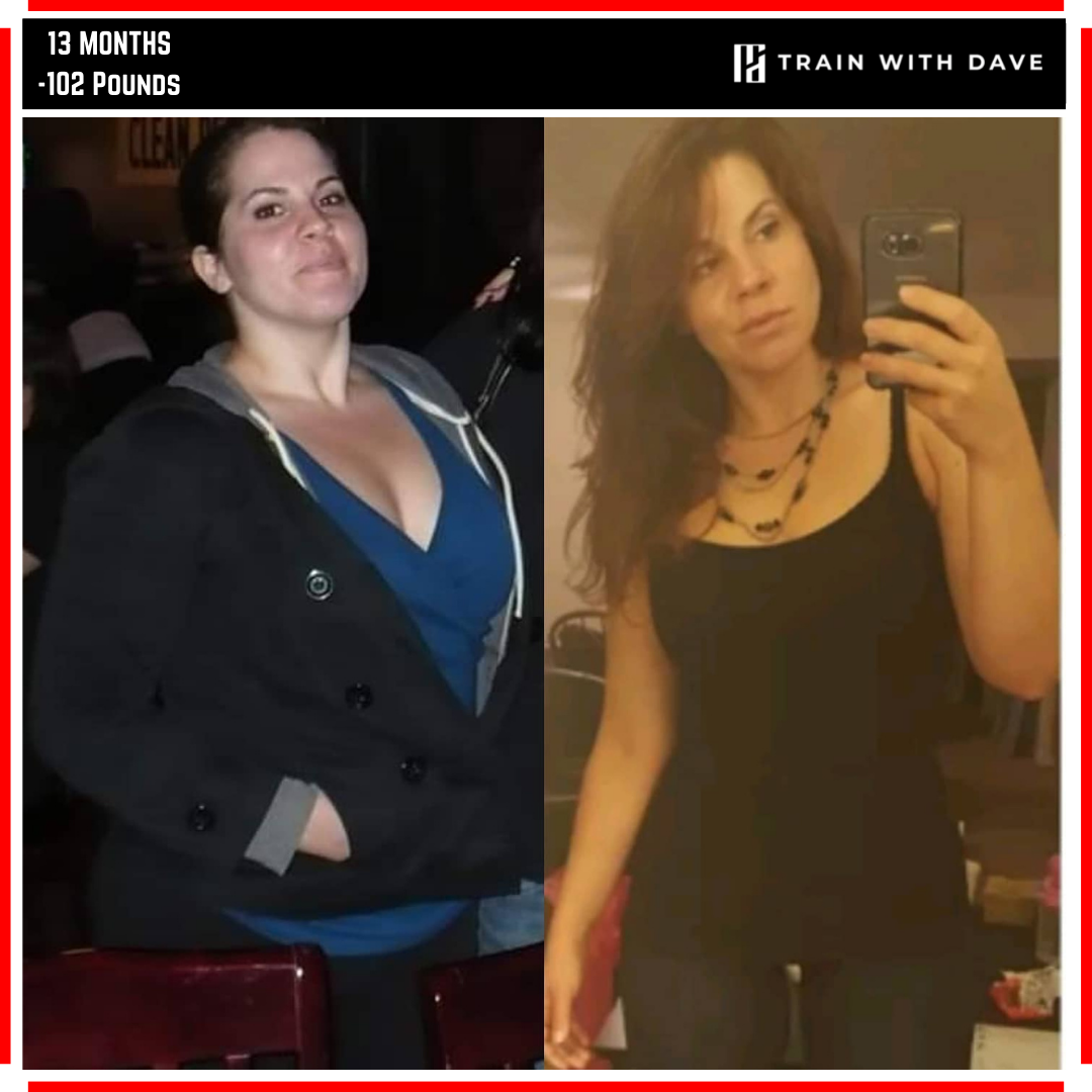 Jessica Freeman before and after — 102 pounds lost over 13 months