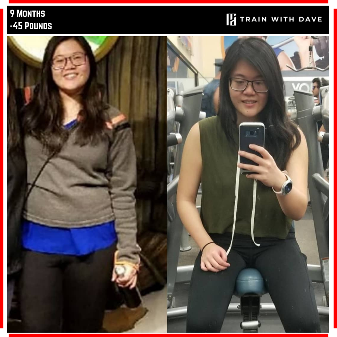 Nana Low before and after — 45 pounds lost over 9 months