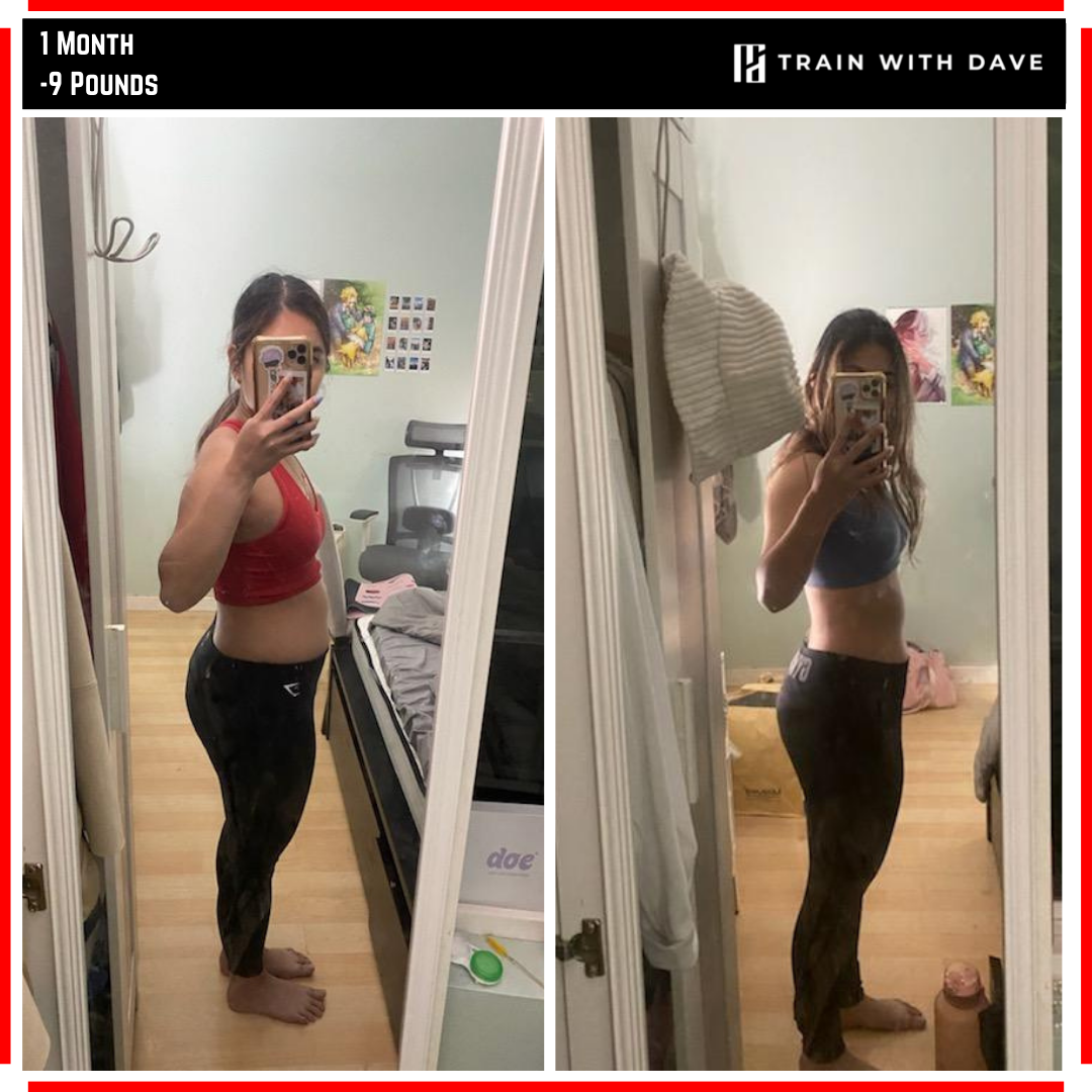 OC client before and after — 9 pounds lost in 1 month