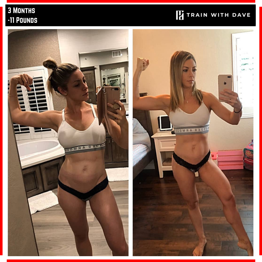 Sondra W. before and after — 11 pounds lost over 3 months